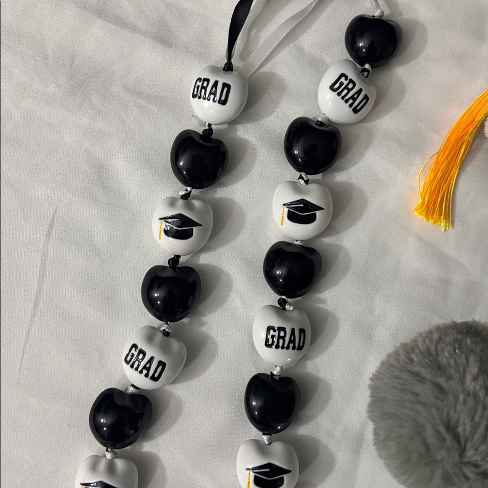 Graduation Teddy Bear with Bead Necklace - Picture 2 of 3